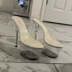 Clear Pleaser Platform Heels